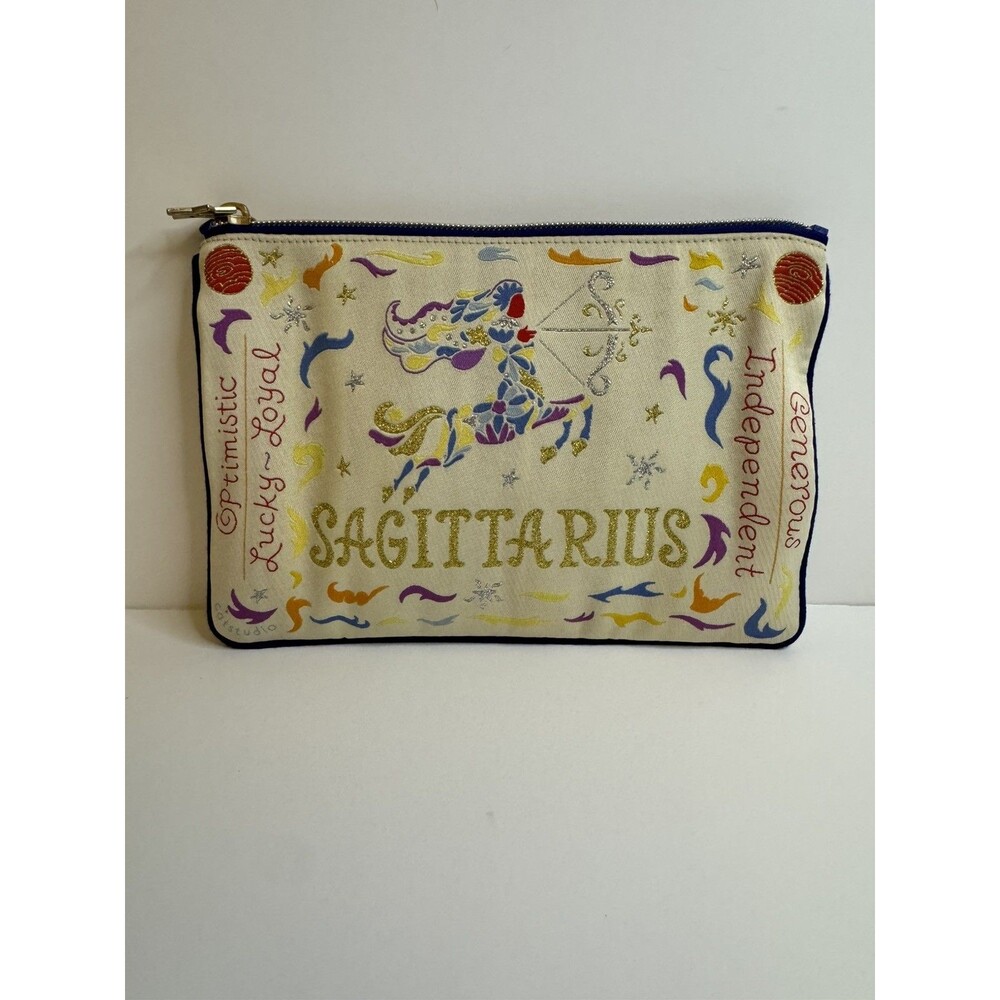 Catstudio Astrology Collection Sagittarius Small Zip Pouch Makeup Bag With Tags